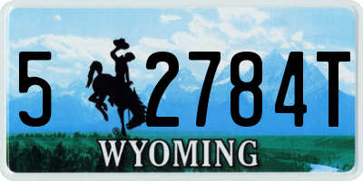 WY license plate 52784T
