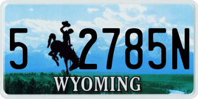 WY license plate 52785N