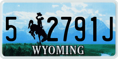 WY license plate 52791J