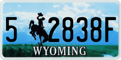 WY license plate 52838F