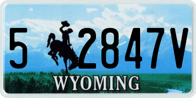 WY license plate 52847V
