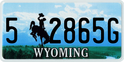WY license plate 52865G