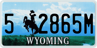 WY license plate 52865M