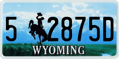 WY license plate 52875D
