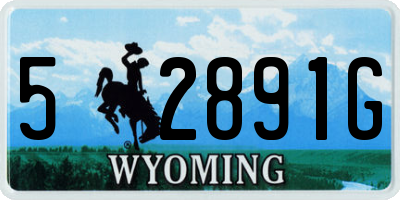 WY license plate 52891G
