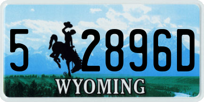 WY license plate 52896D