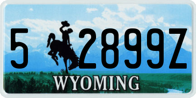 WY license plate 52899Z