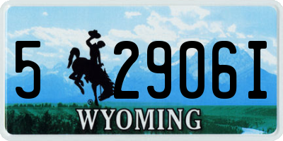 WY license plate 52906I