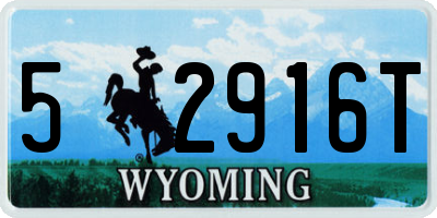 WY license plate 52916T