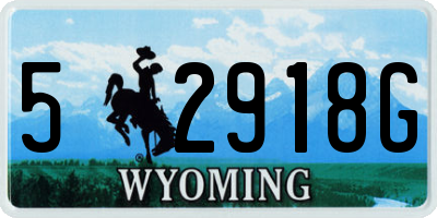 WY license plate 52918G