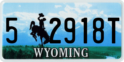 WY license plate 52918T