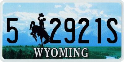 WY license plate 52921S