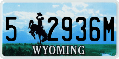 WY license plate 52936M