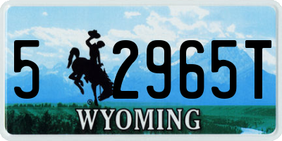 WY license plate 52965T