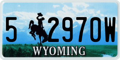 WY license plate 52970W