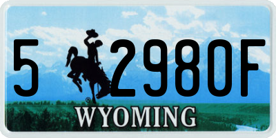 WY license plate 52980F