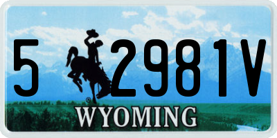 WY license plate 52981V