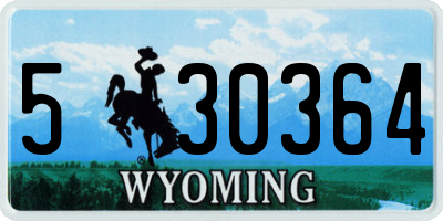 WY license plate 530364