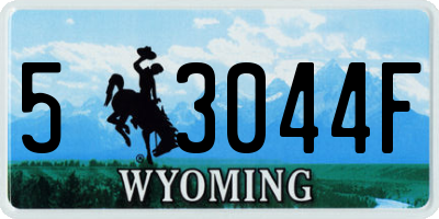WY license plate 53044F