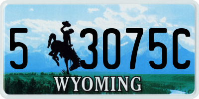 WY license plate 53075C