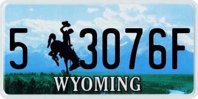 WY license plate 53076F