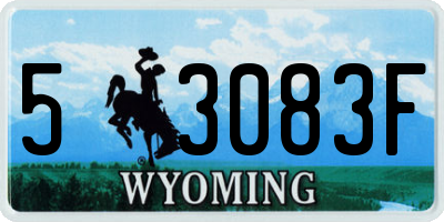 WY license plate 53083F