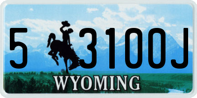 WY license plate 53100J
