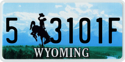 WY license plate 53101F