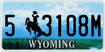 WY license plate 53108M