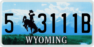 WY license plate 53111B