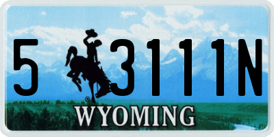 WY license plate 53111N