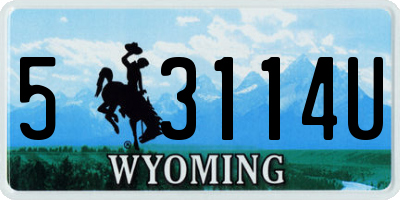 WY license plate 53114U