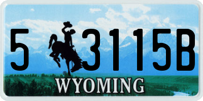 WY license plate 53115B