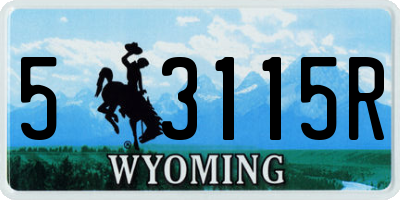 WY license plate 53115R