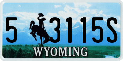 WY license plate 53115S