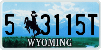 WY license plate 53115T