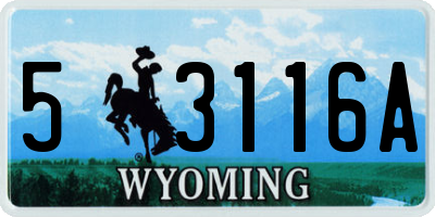 WY license plate 53116A