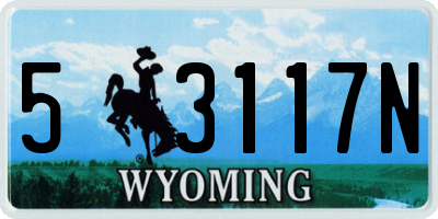 WY license plate 53117N