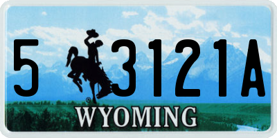 WY license plate 53121A