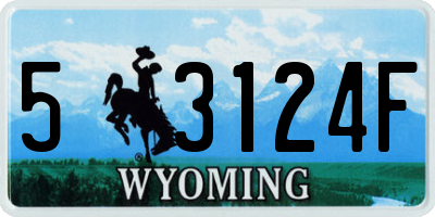 WY license plate 53124F