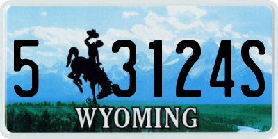 WY license plate 53124S