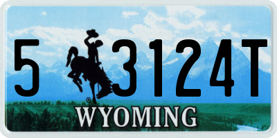 WY license plate 53124T