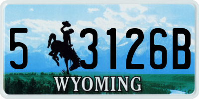 WY license plate 53126B