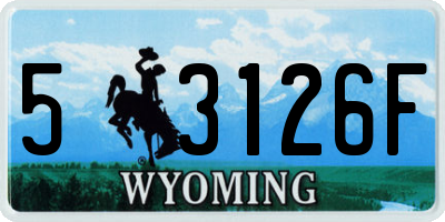 WY license plate 53126F