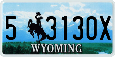 WY license plate 53130X