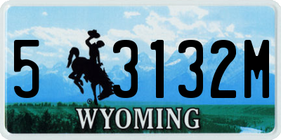WY license plate 53132M