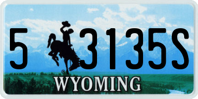 WY license plate 53135S