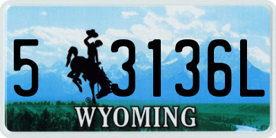 WY license plate 53136L