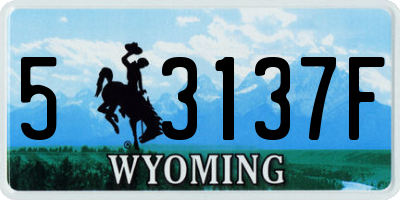 WY license plate 53137F