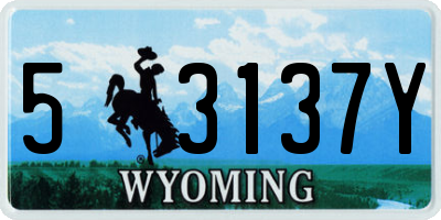 WY license plate 53137Y